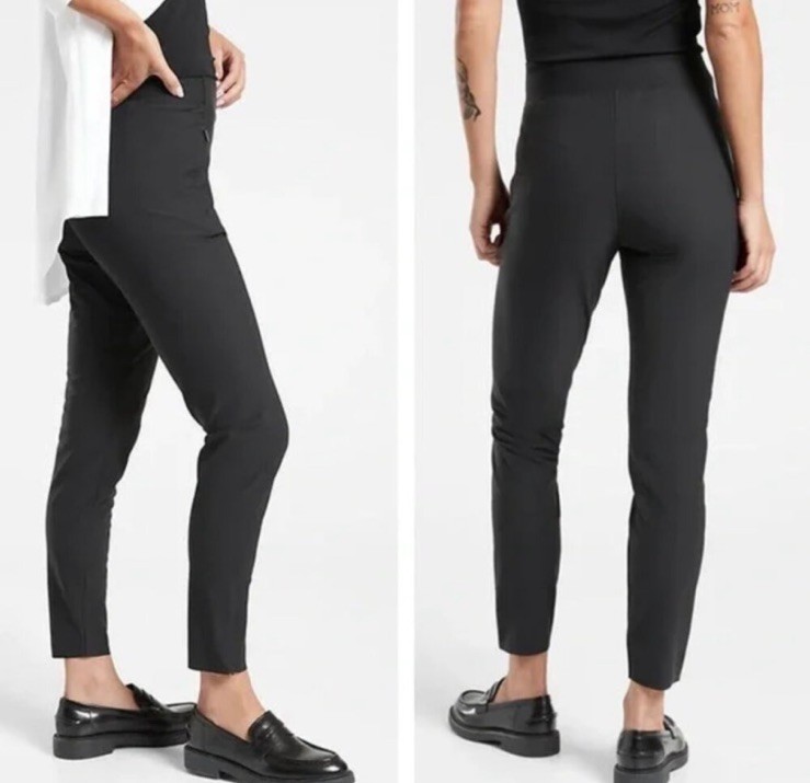 Athleta Black Stellar Tight Commute Work Travel Pant 12