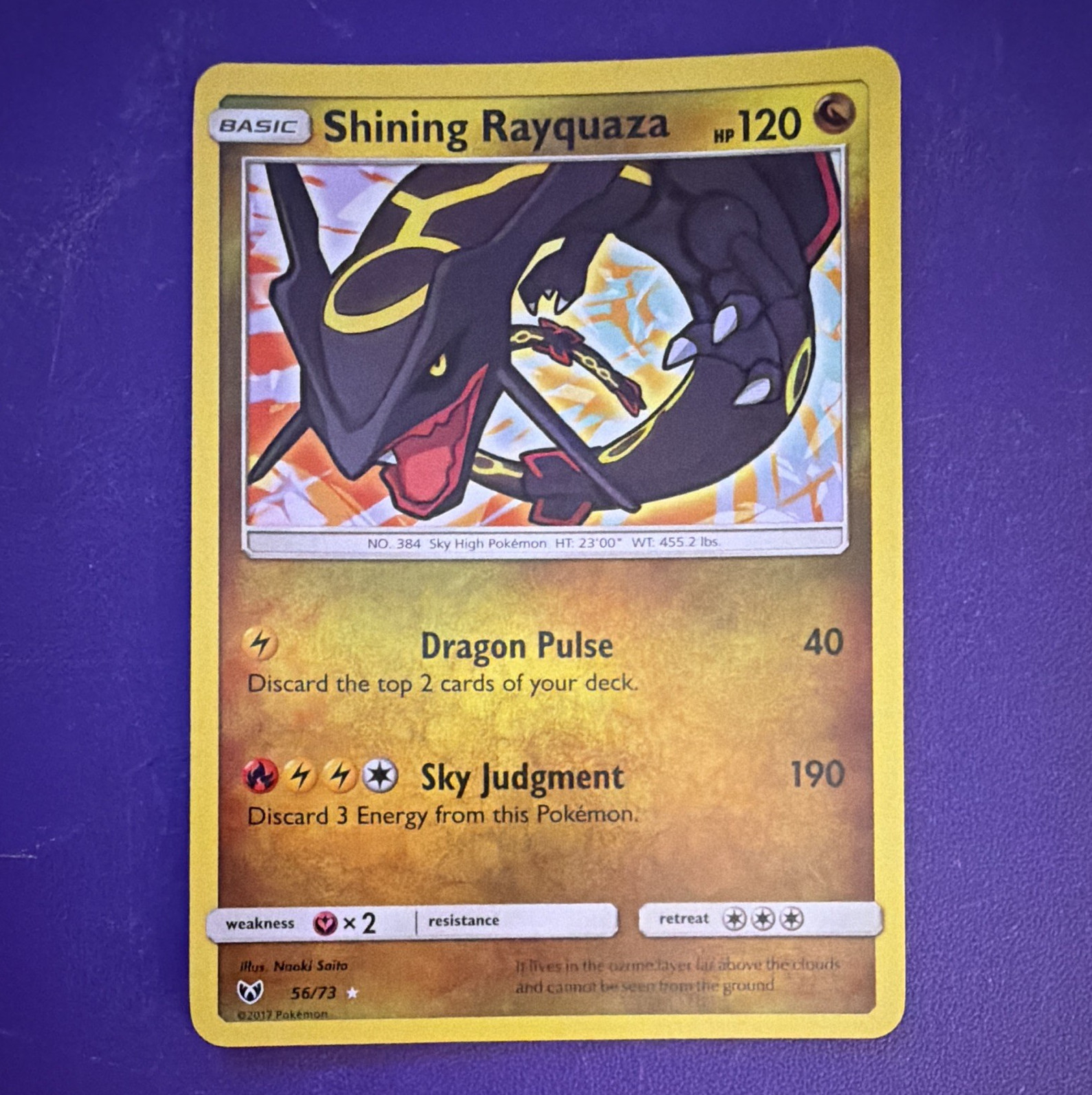 Pokemon Shining Rayquaza 56/73 Shining Legends Shiny Holo Rare