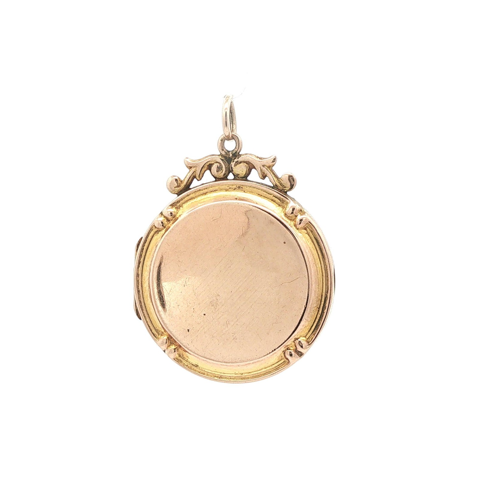 Antique Victorian 9ct Yellow Gold Round Locket Pendant