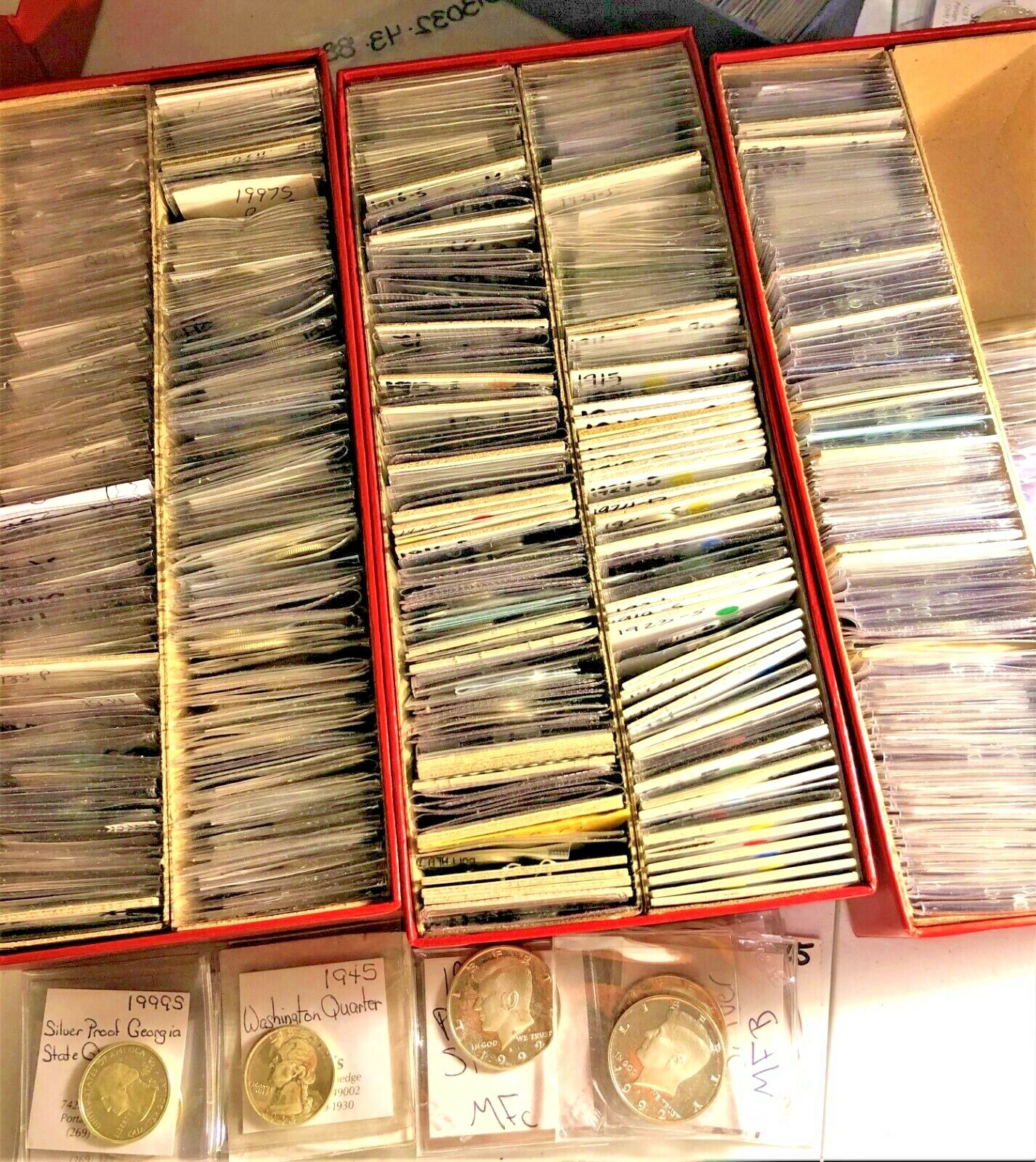 GRAB BAG UNDER $60, 3 SILVER COINS, MINT AND PROOF COINS, SEE DESCRIPTION INSIDE