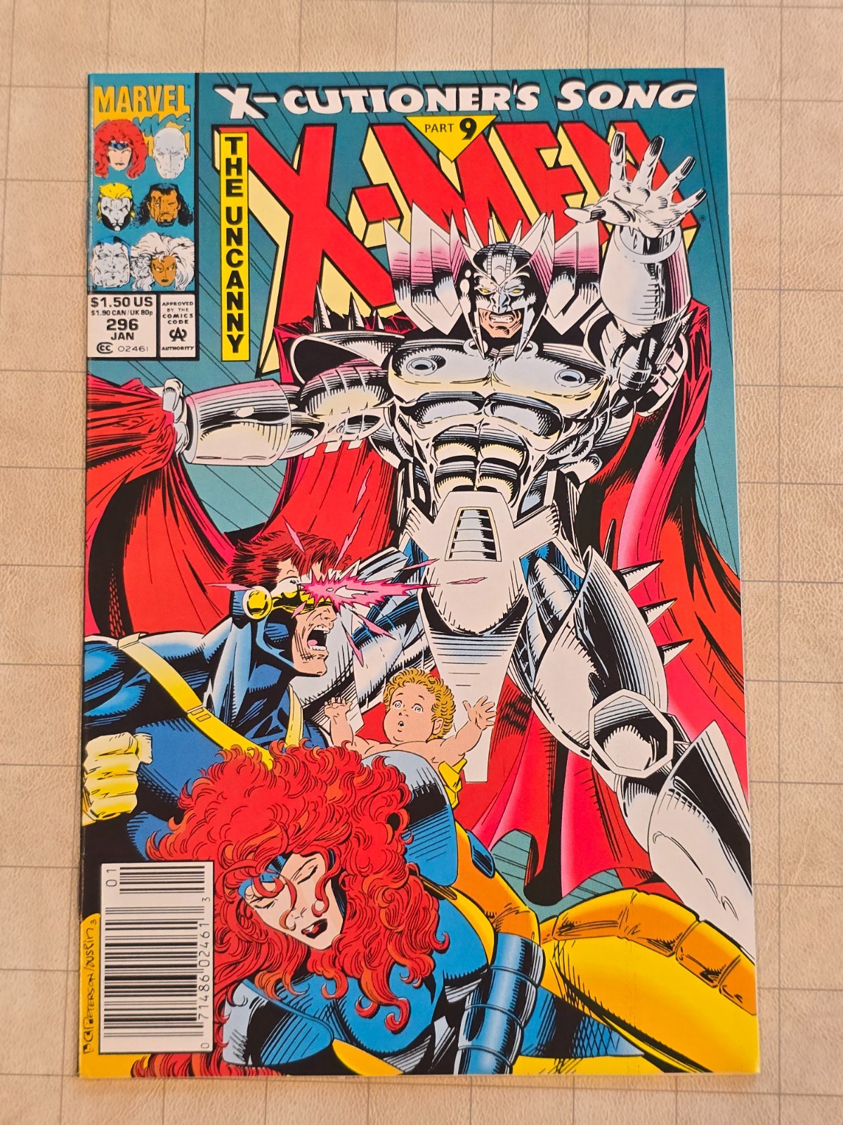 Uncanny X-Men #296 Newstand Vol. 1 Marvel Comics X-Cutioner\'s Song Part Nine Uncanny X-Men #296 Newstand Vol. 1 Marvel Comics X-Cutioner\'s Song Part Nine