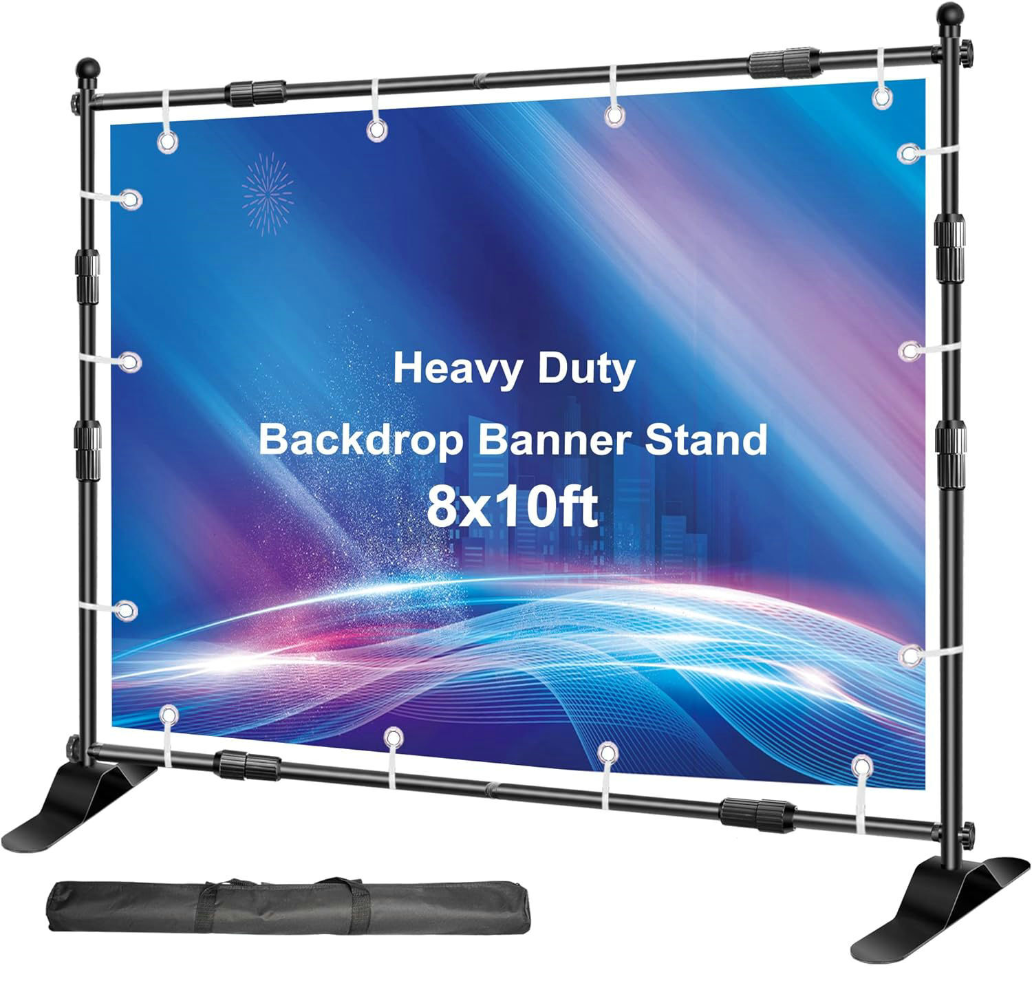 8\'x10\' Step and Repeat Banner Stand Adjustable Telescopic Trade Show Backdrop US