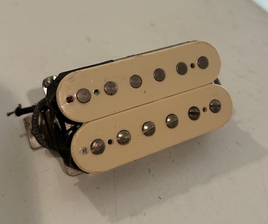 Vintage Double Cream Humbucker Electric Guitar Pickup Braided Wire 7.4-5K Tested