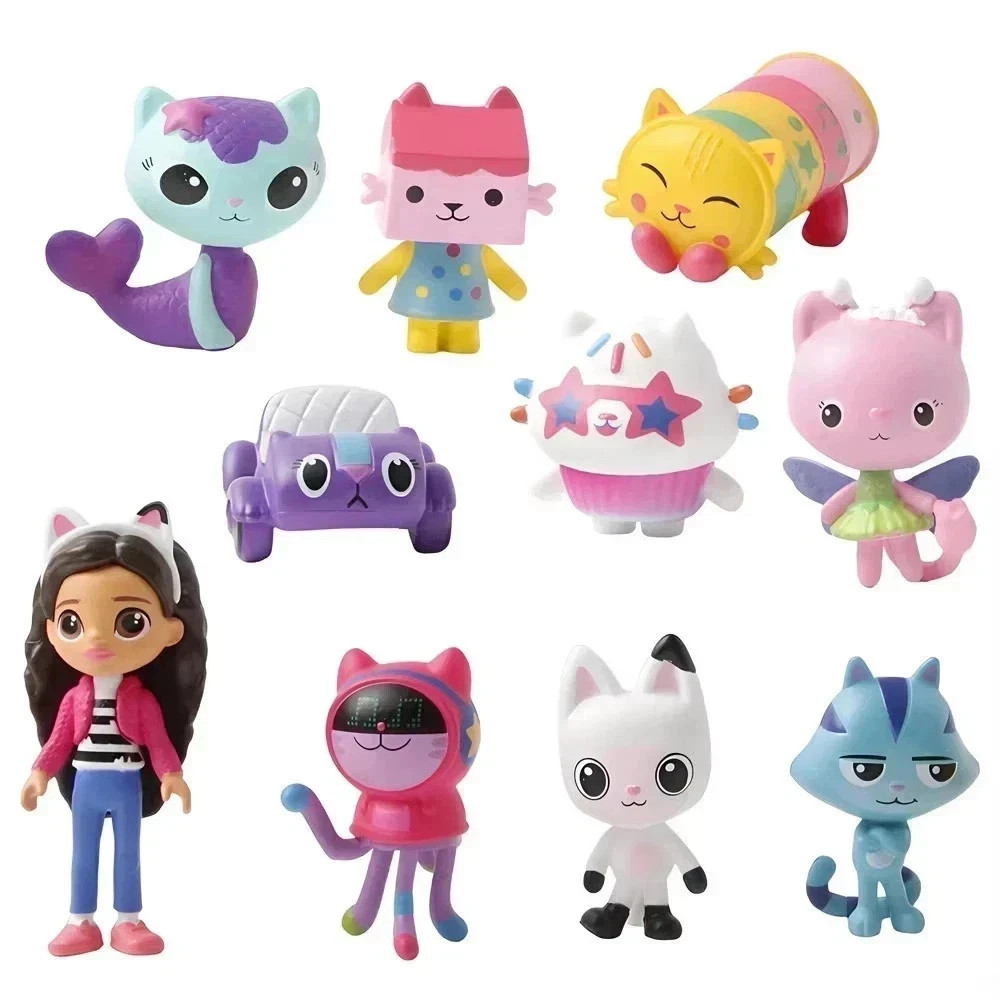 10pcs/set Gabby's Dollhouse Action Figure Cute Doll Collection Model Toys