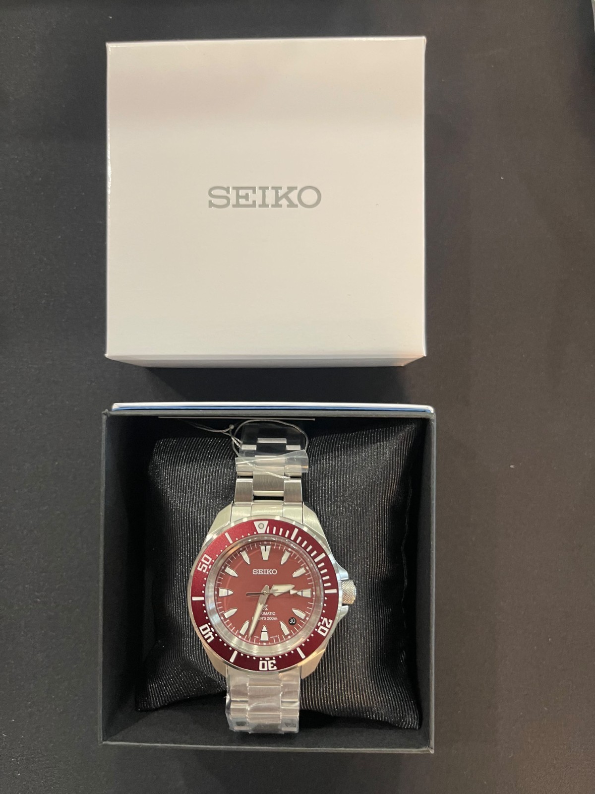 Seiko Prospex Sea Diver\'s 200M Red Dial 41.7 MM Automatic Watch SRPL11K1