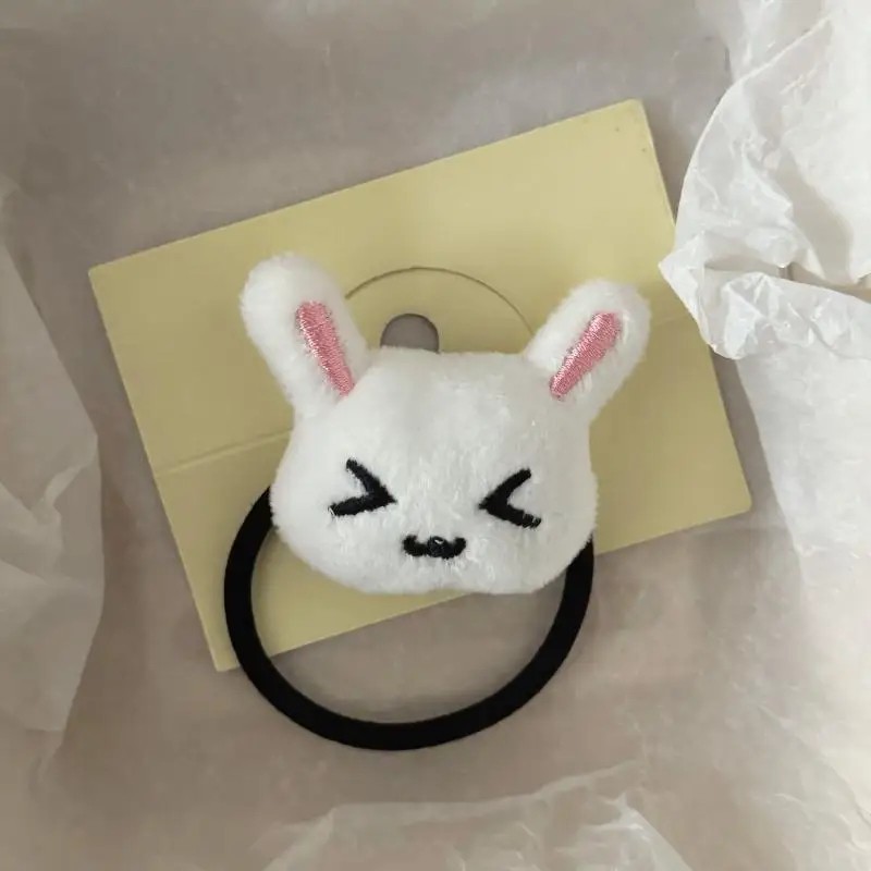 1/2Pcs Cute Plush Bunny Rabbit Hair Tie Ponytail Hairband Lolita Accessory