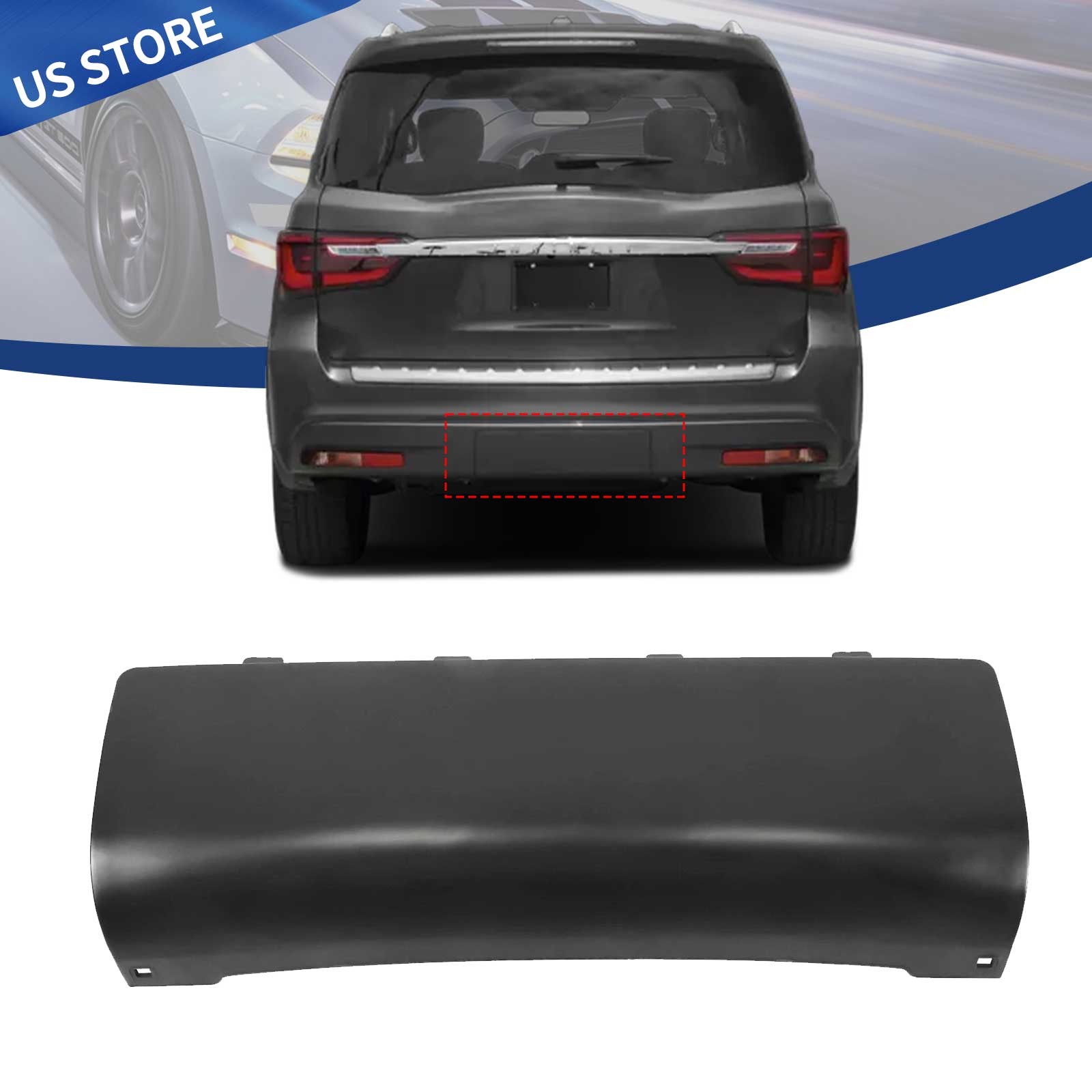Fits Infiniti QX80 2018-2024 Rear Bumper Trailer Tow Hitch Bar Cover 85018-6GW0H