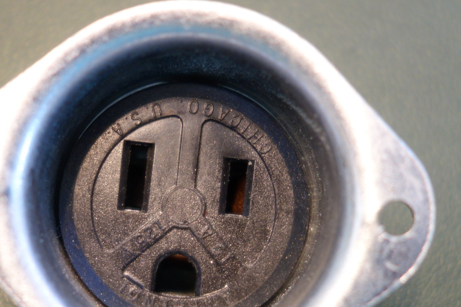Amphenol 160-10 3 Pin Recessed Power Socket 160-2N Mounting