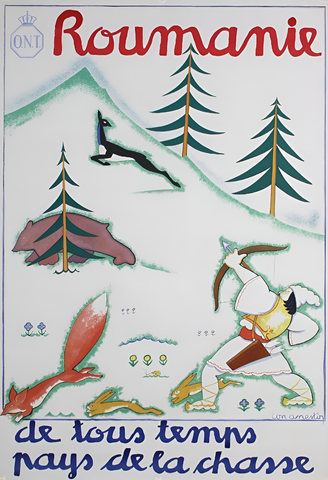 Romania Europe Winter Ski Skiing Vintage Travel Poster Print