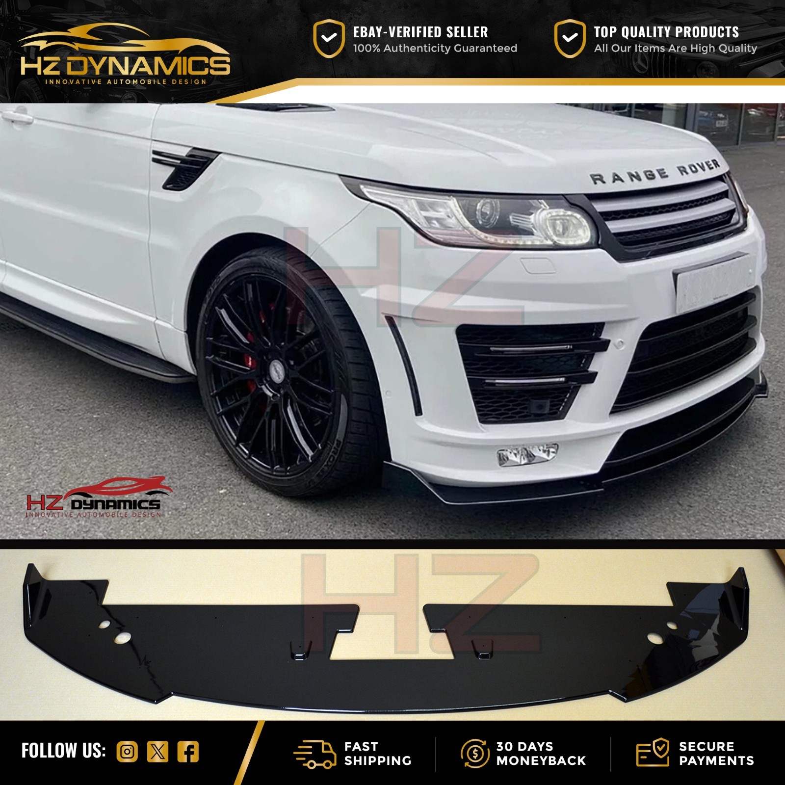 FOR LAND RANGE ROVER SPORT L494 2013-17 LM LOOK FRONT SPLITTER LIP UK STOCK