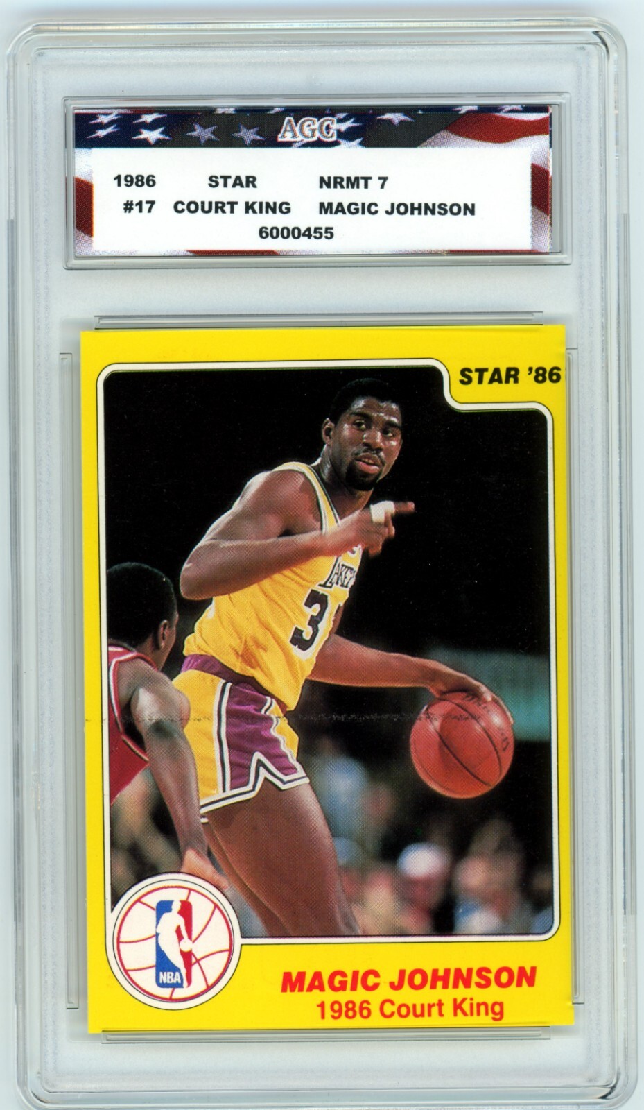 1986 Star Court Kings #17 Magic Johnson AGC 7 Near Mint Los Angeles Lakers