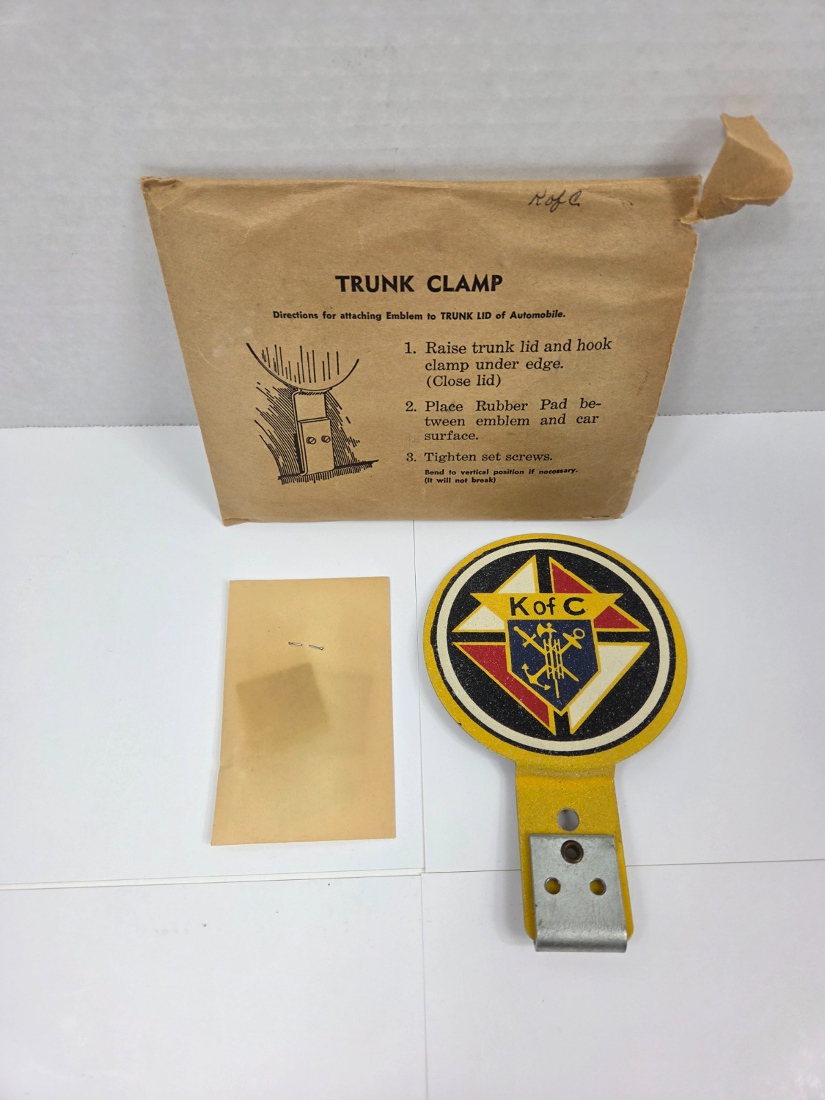 Vintage Knights of Columbus License Plate Topper NOS Vintage Knights of Columbus License Plate Topper NOS