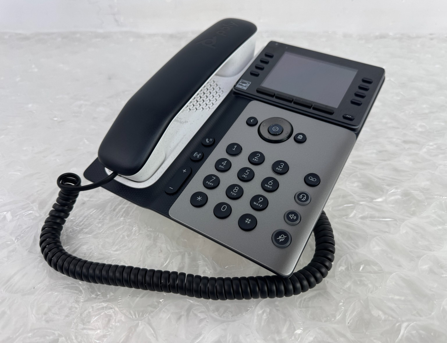 Poly Edge E350 IP VoIP Desk Phone Wi-Fi Bluetooth PoE 8-Line 3.5” Color
