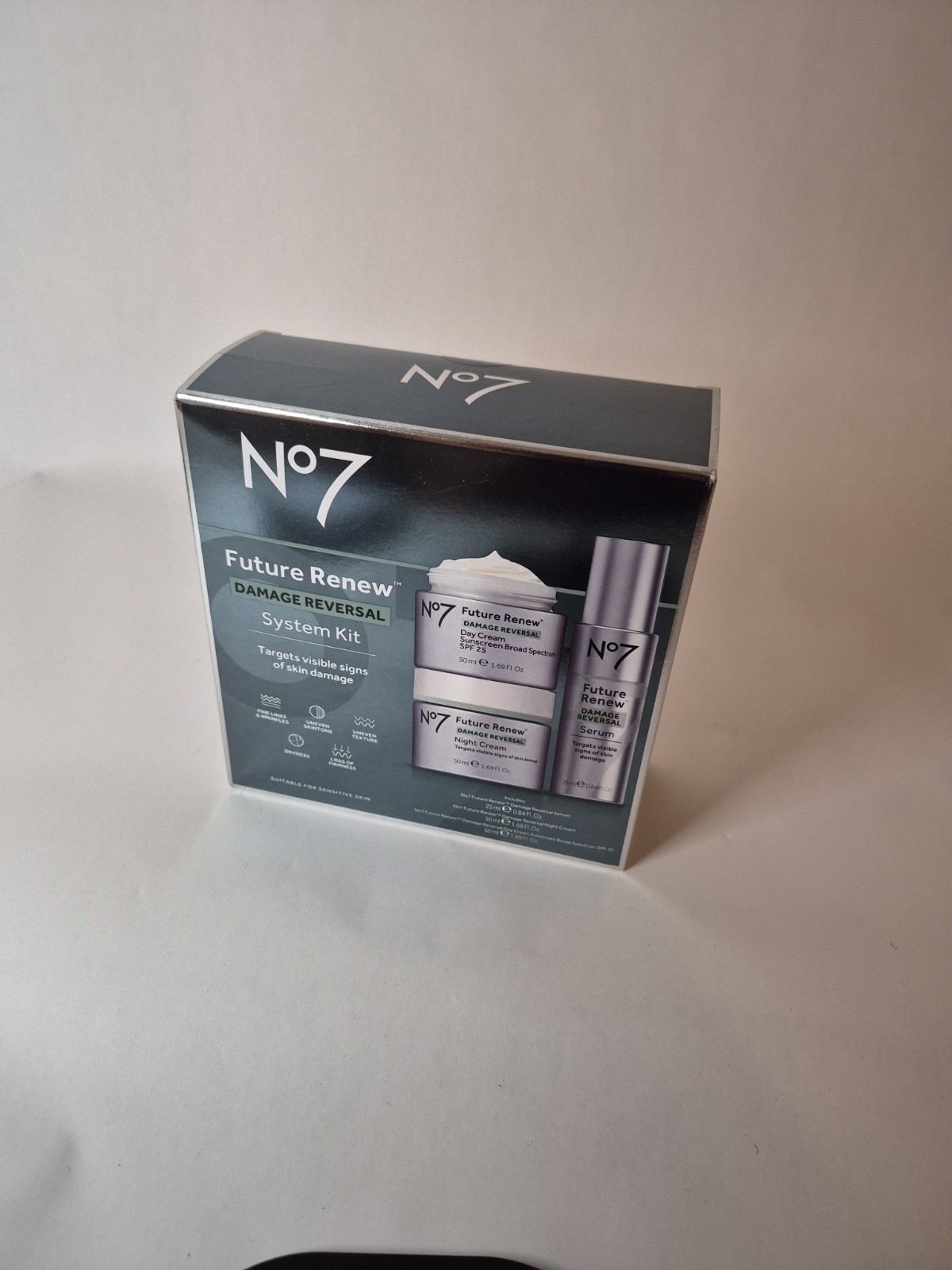 #7 No7 Future Renew Damage Reversal System Kit ~ 3 Pieces ~ NEW + SEALED