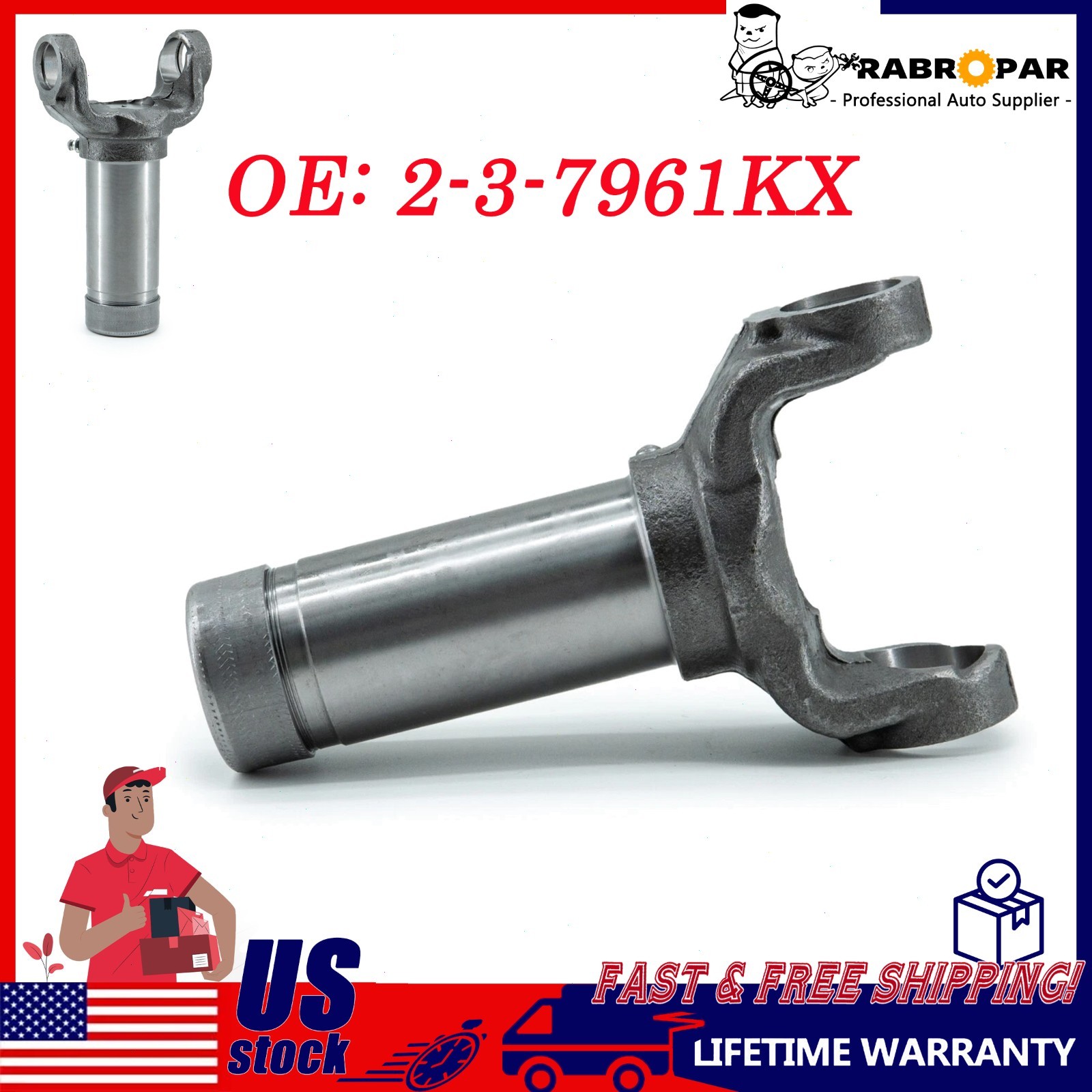 Driveshaft Slip Yoke 2-3-7961KX 1330 Series OD: 1.375x16 Spline CL 6.000