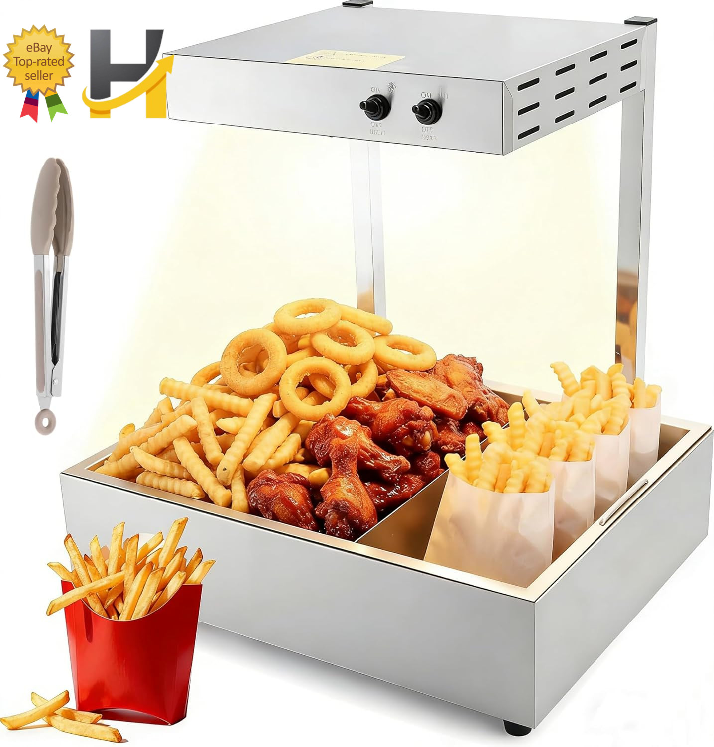 14L French Fry Warmer Commercial Heat Lamp for Food Chips