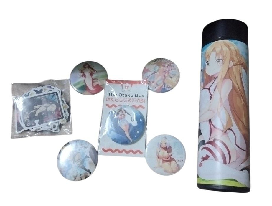 The Otaku Box Anime Tumbler And Button Pins Lot