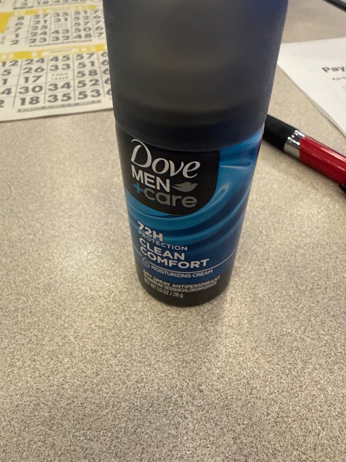 dove men care deodorant 72 hour spray trial size