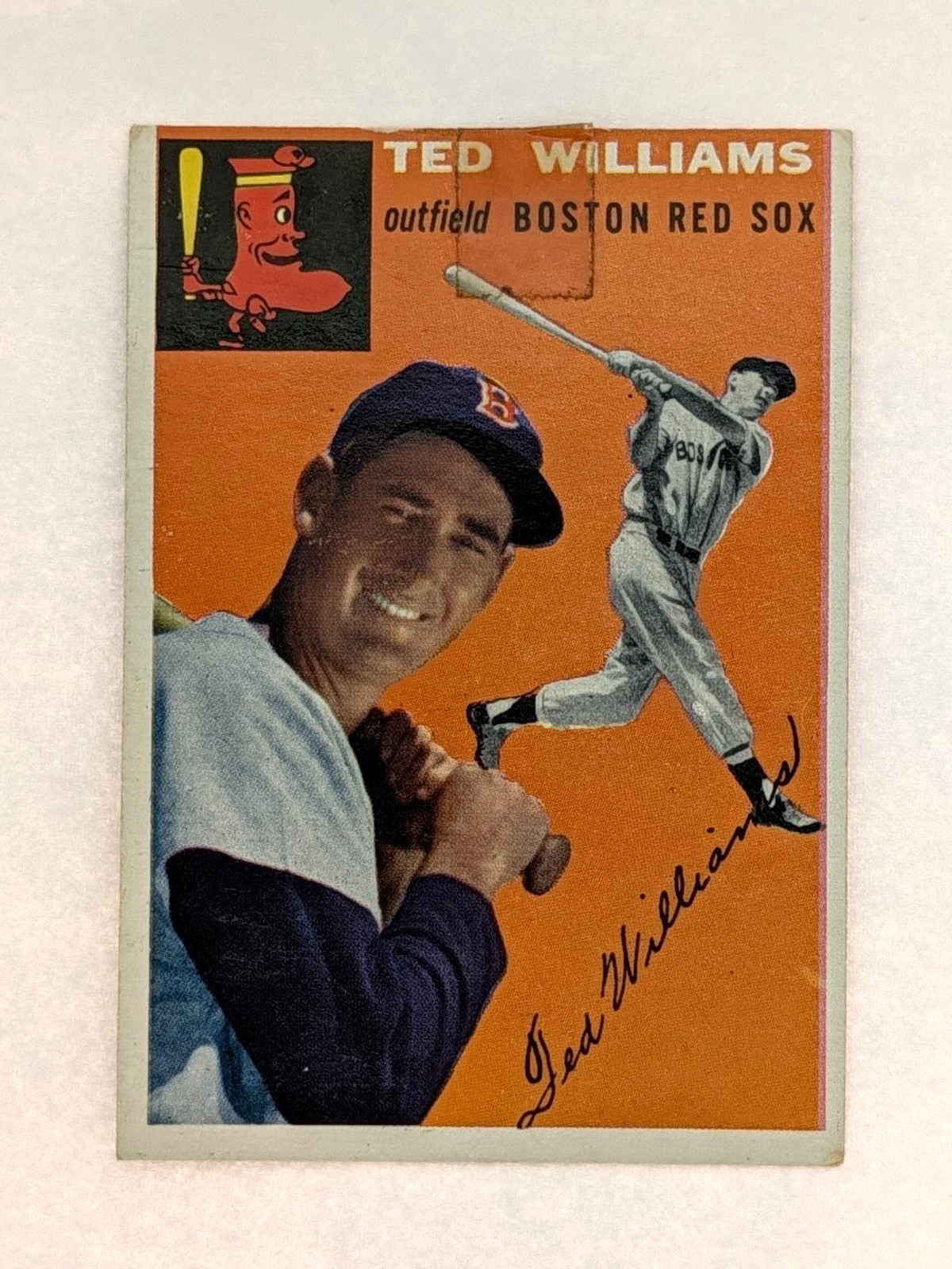 1954 Topps #1 Ted Williams Boston Red Sox HOF Vintage Baseball Card 1954 Topps #1 Ted Williams Boston Red Sox HOF Vintage Baseball Card