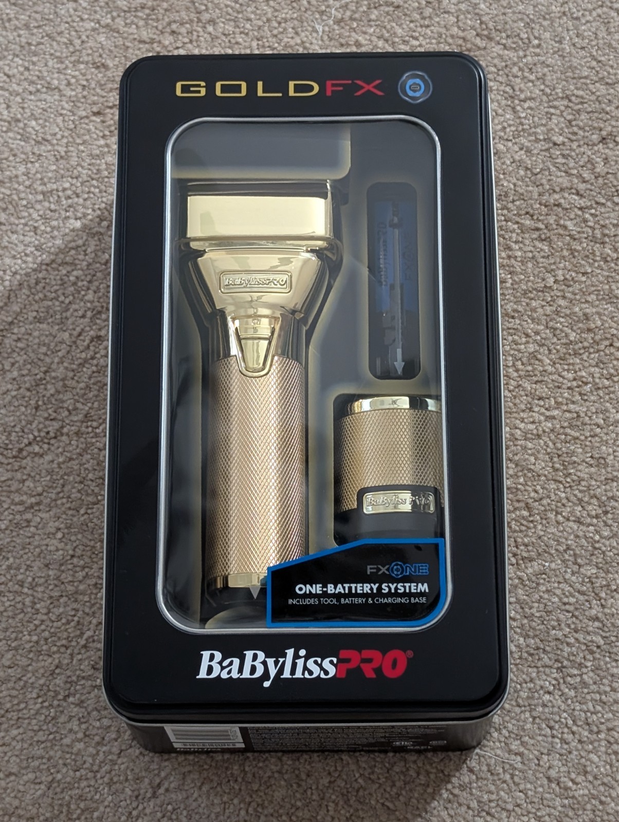 NIB BaBylissPRO FXONE GOLDFX Double Foil Interchangeable Battery Cordless Shaver NIB BaBylissPRO FXONE GOLDFX Double Foil Interchangeable Battery Cordless Shaver