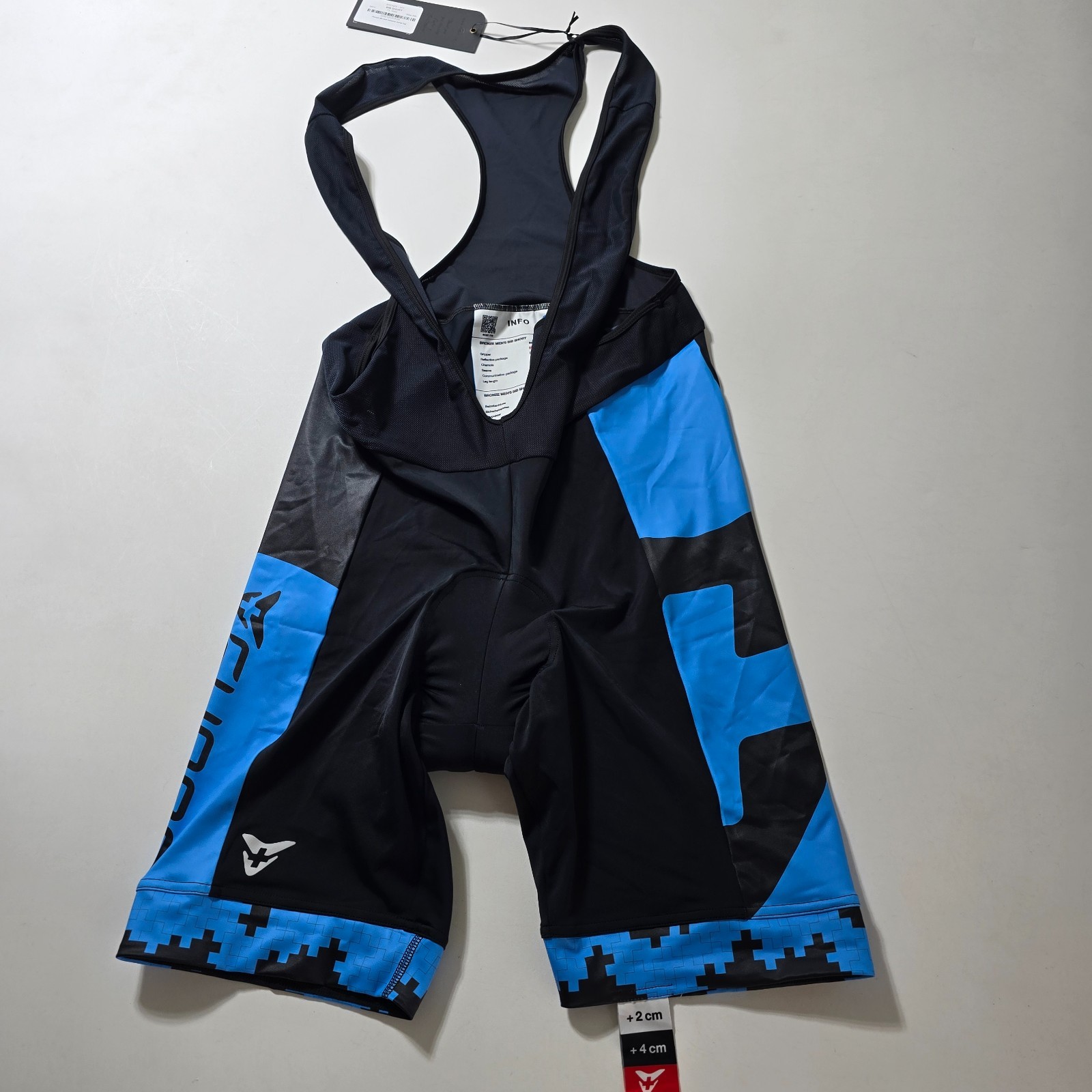Cuore Bronze Cycling Bib Shorts Mens 3XL Black Blue Stretch Performance NWT