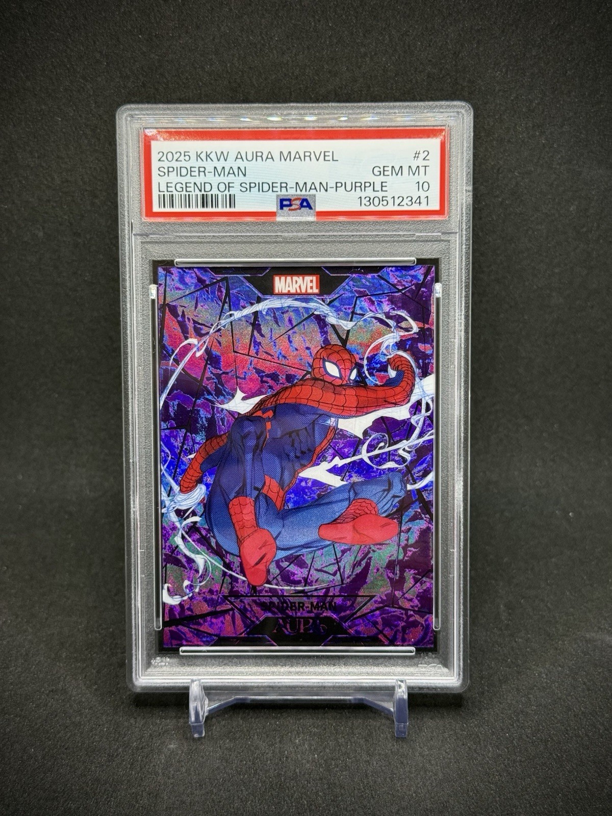 Spider-man 2025 Kakawow Aura Purple Refractor /45 SSP PSA 10 Spider-man 2025 Kakawow Aura Purple Refractor /45 SSP PSA 10
