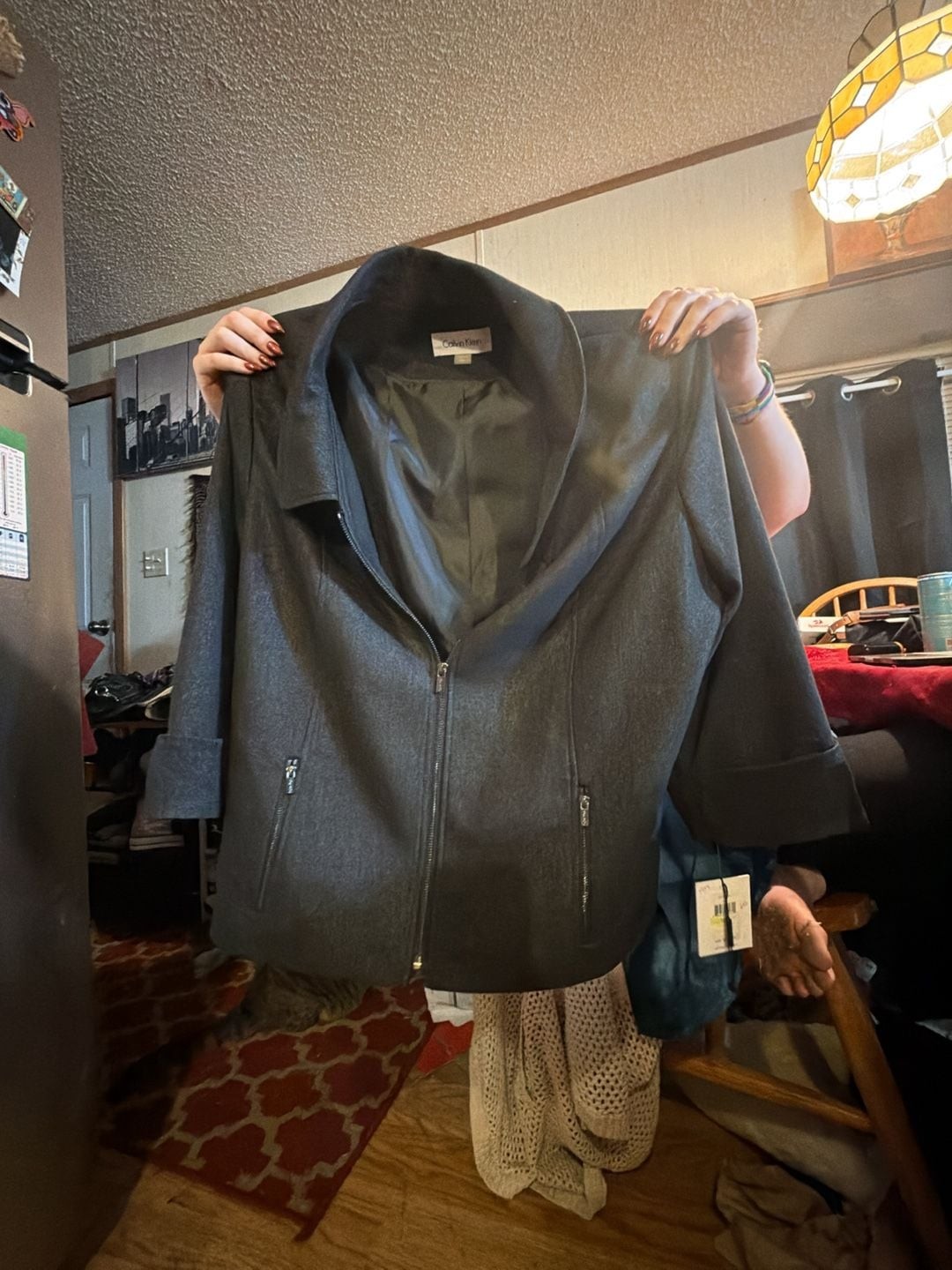 Calvin Klein Full Zip Jacket Size 18W Black
