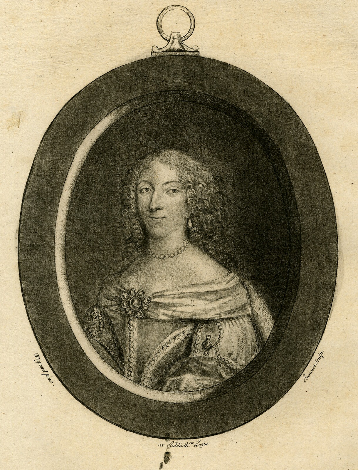 Antique Master Print-PORTRAIT-LOUISE DE LA VALLIERE-Mignard-Benoist-1788