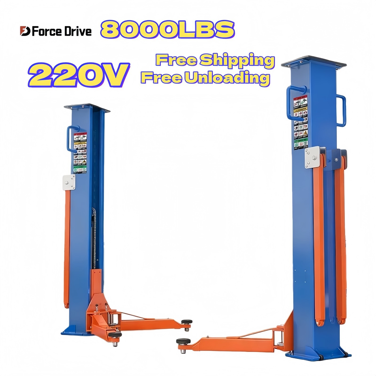 8000LBS Two Post Car Lift Portable Auto Truck Hoist 51.3