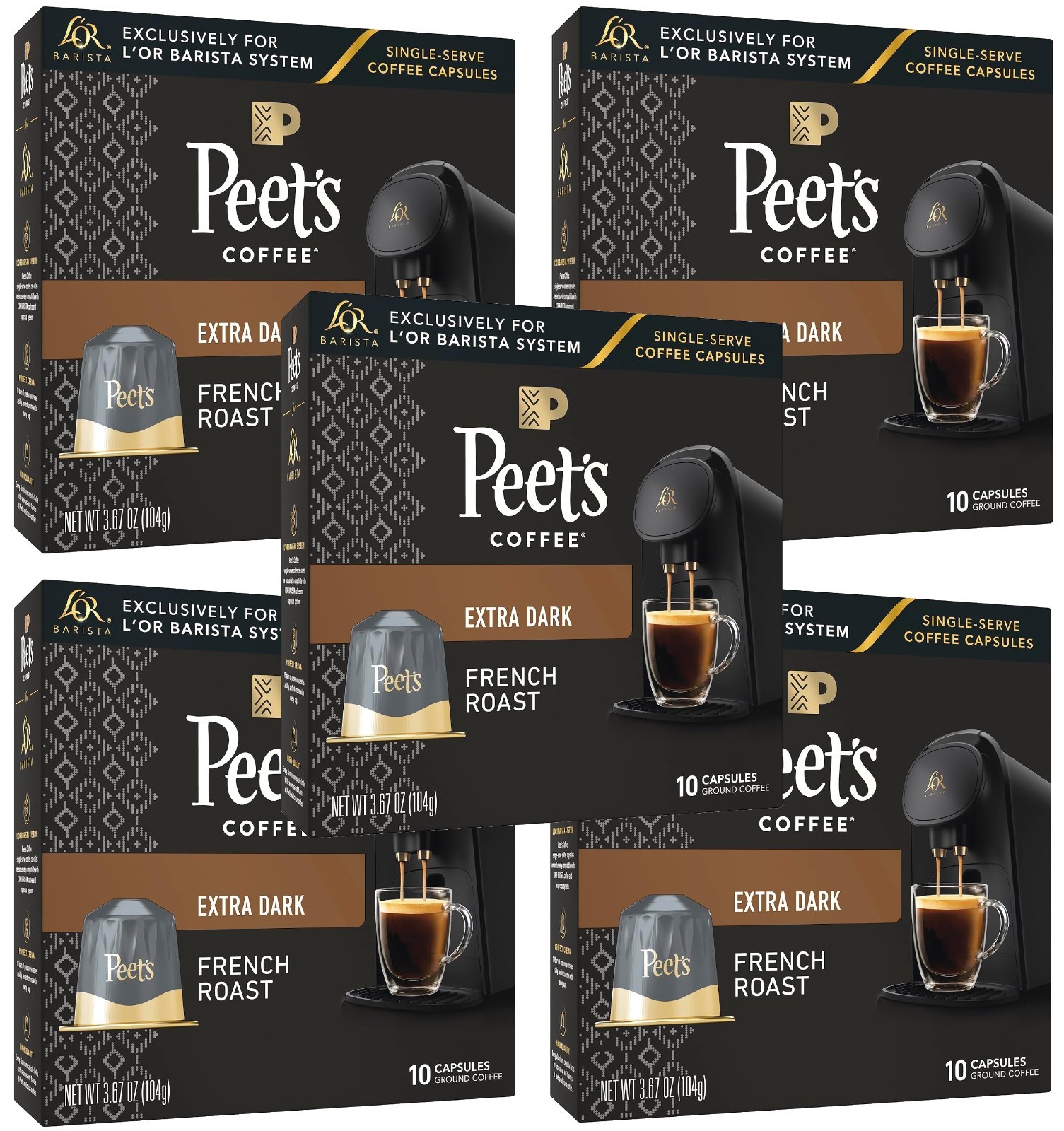 L'OR Coffee Pods French Roast Extra Dark, Single-Serve, 50 Pods, 06/04/2027