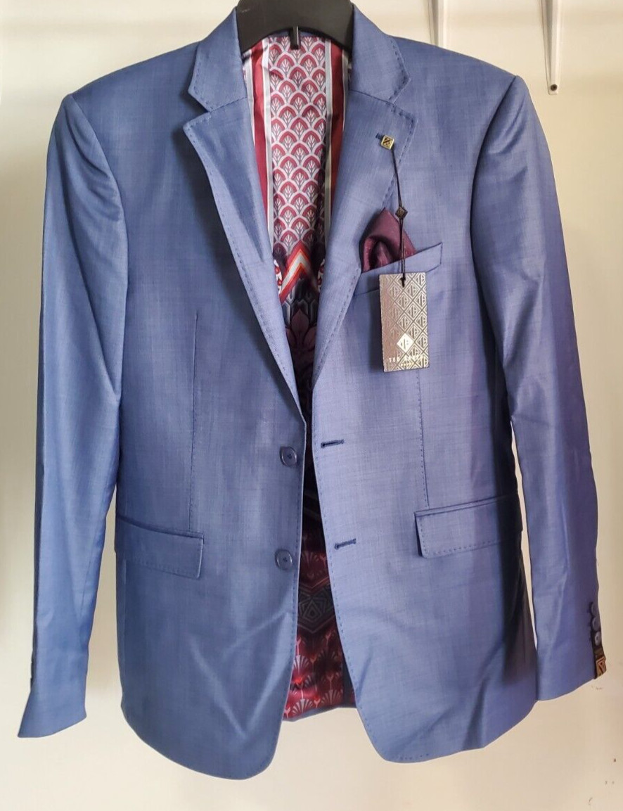 NWT Ted Baker Men\'s Debonair KernalJ Plain Jacket Coat Light Blue 36R $499 BB440