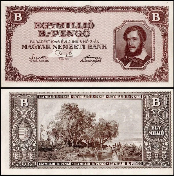 Hungary 1,000,000,000,000,000,000 Pengo 1946 P-134 XF (1 Quintillion) 1946 Hungary 1,000,000,000,000,000,000 Pengo 1946 P-134 XF (1 Quintillion) 1946