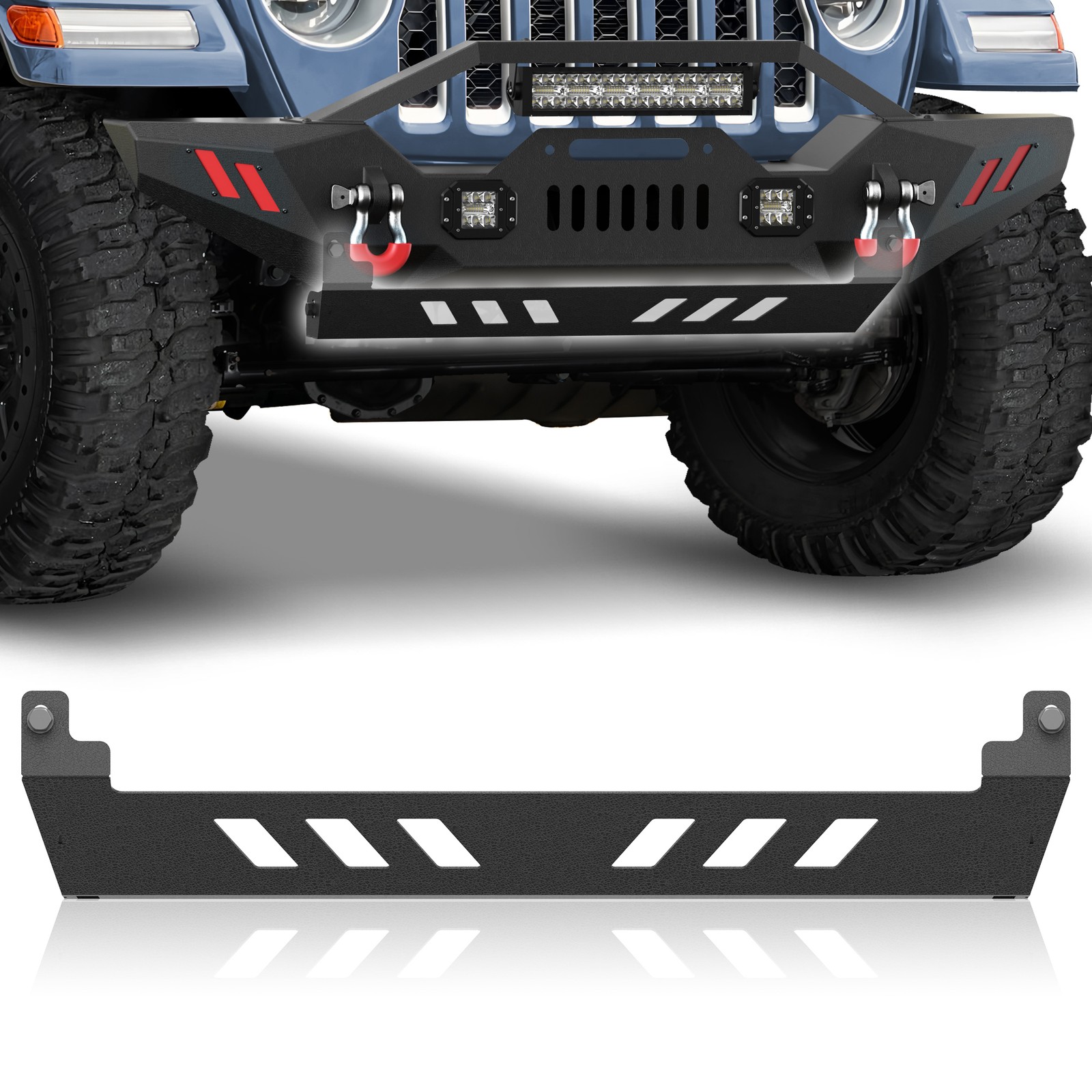 Steel Skid Plate Frame Guard Front Bumper Cover For Jeep Wrangler JK 2007-2018