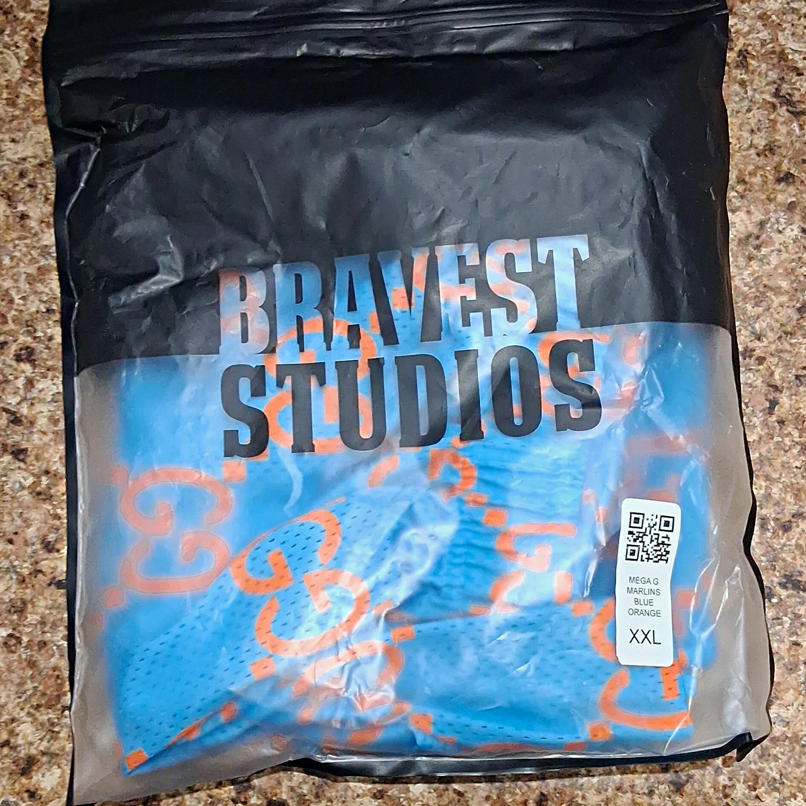NEW Bravest Studios Geometric Mesh Bermuda Shorts 2XL Blue Orange Polyester NEW Bravest Studios Geometric Mesh Bermuda Shorts 2XL Blue Orange Polyester