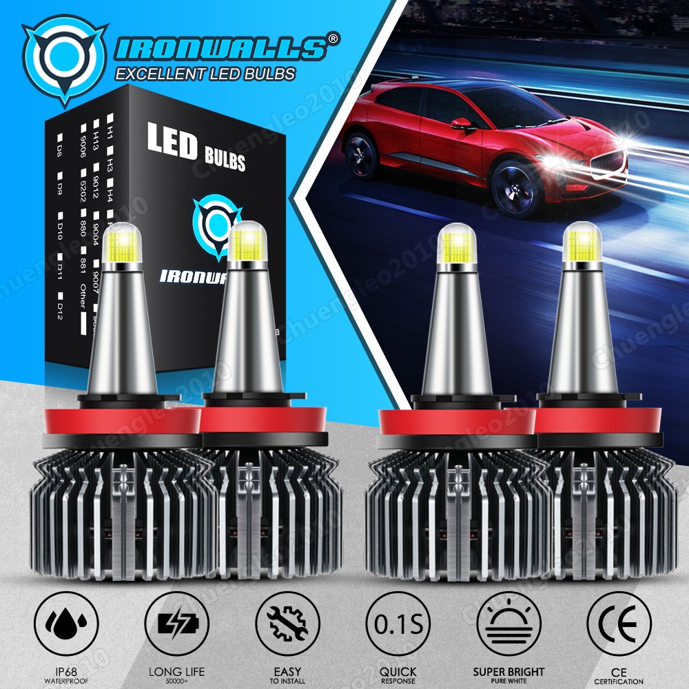 4/6/8-sides H9 H11 LED Headlight High Low Beam 6500K For Nissan Sentra 2013-2025