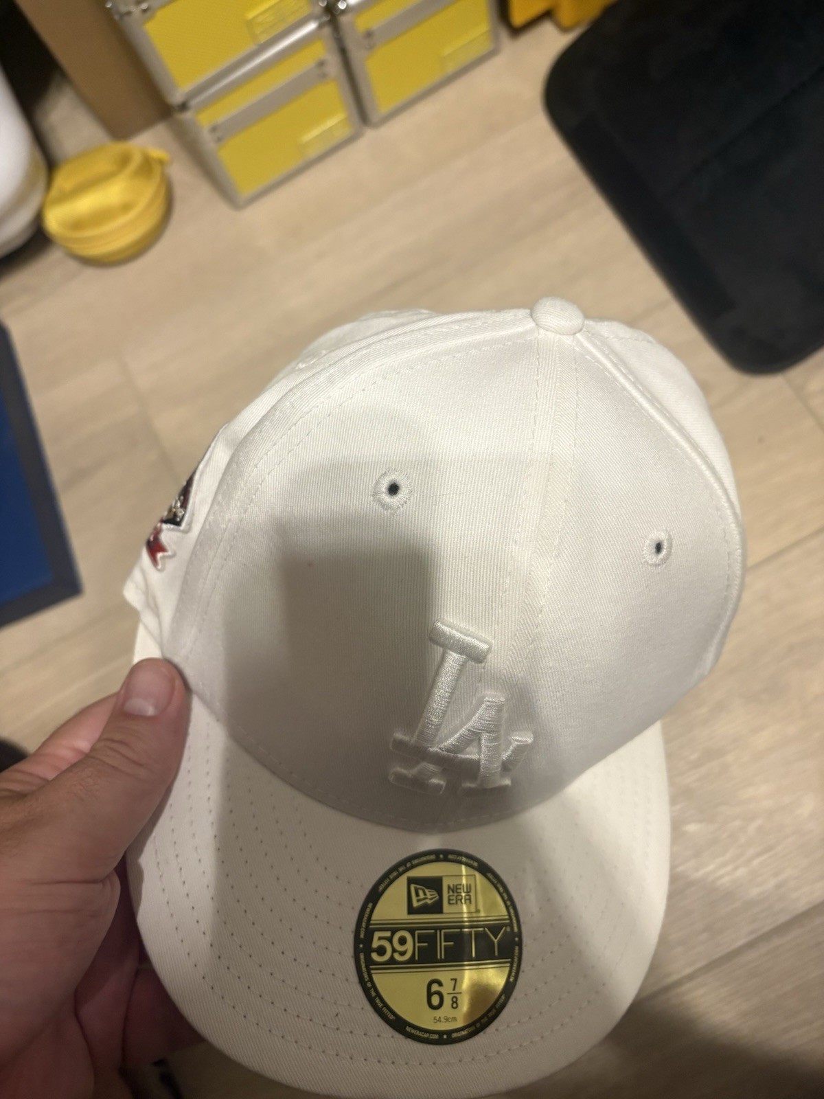 New Era 59FIFTY Los Angeles Dodgers White Fitted Cap 6 7/8 World Series Patch