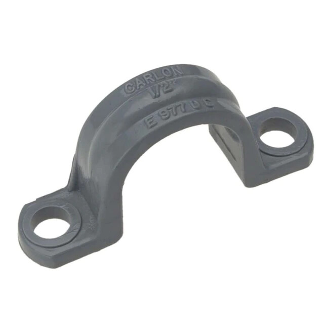 Carlon 1/2 In. 2-Hole PVC schedule 40/80 strap clamp (25-Pack) E977DCCTN