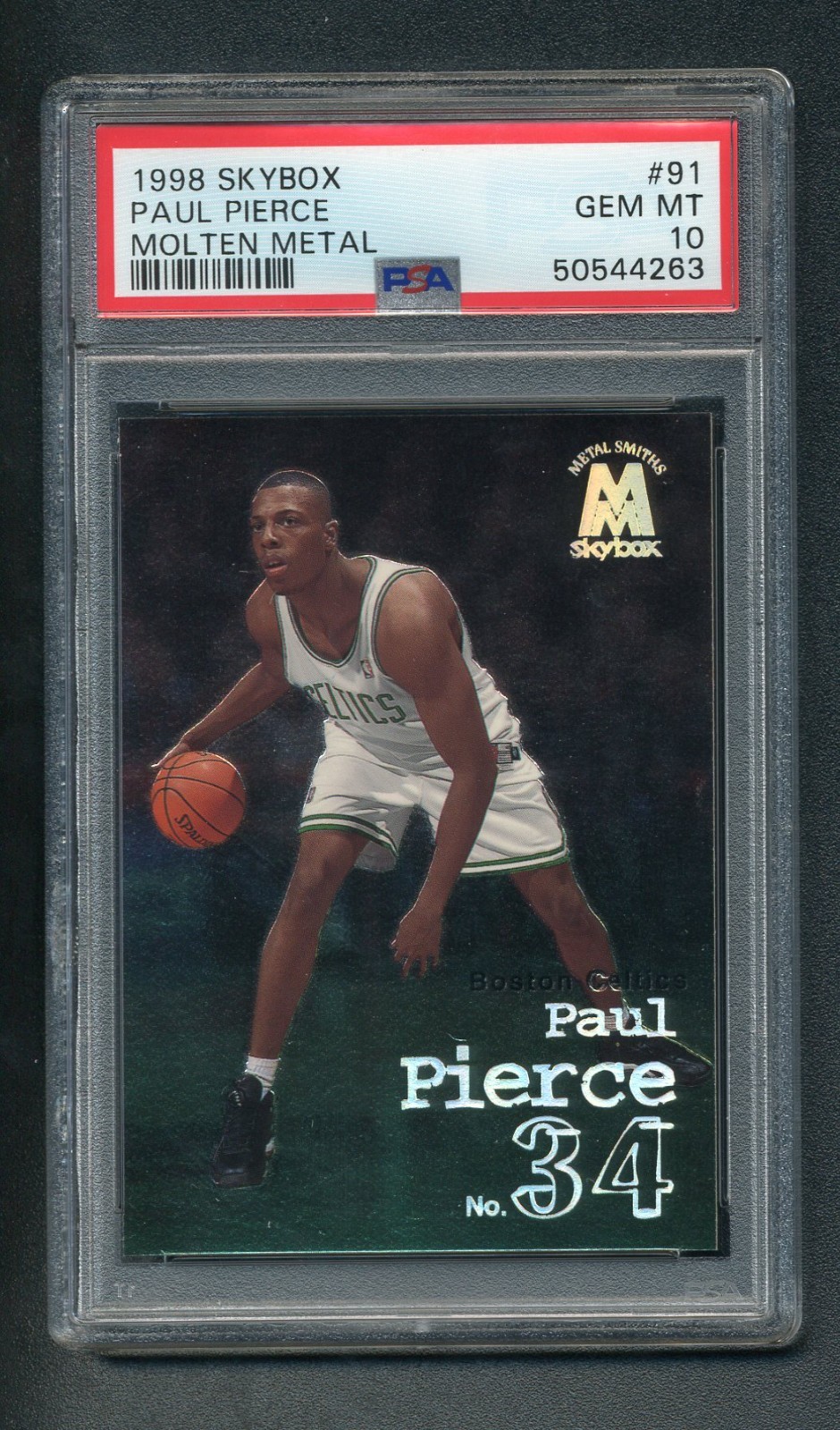 Paul Pierce 1998-99 Skybox Molten Metal ROOKIE #91 (RC) PSA 10 GEM MINT