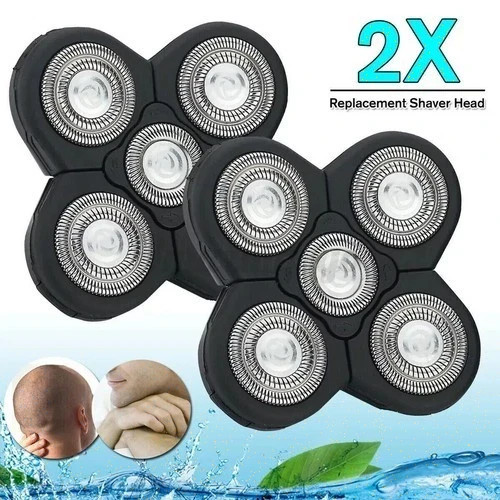 2PCS 5 Blades Floating Shaving Bald Replacement Shaver Head For Electric Razprs
