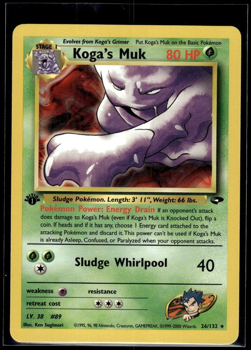 Pokemon Koga\'s Muk First Edition 26 Gym Challenge Rare Pokemon Koga\'s Muk First Edition 26 Gym Challenge Rare