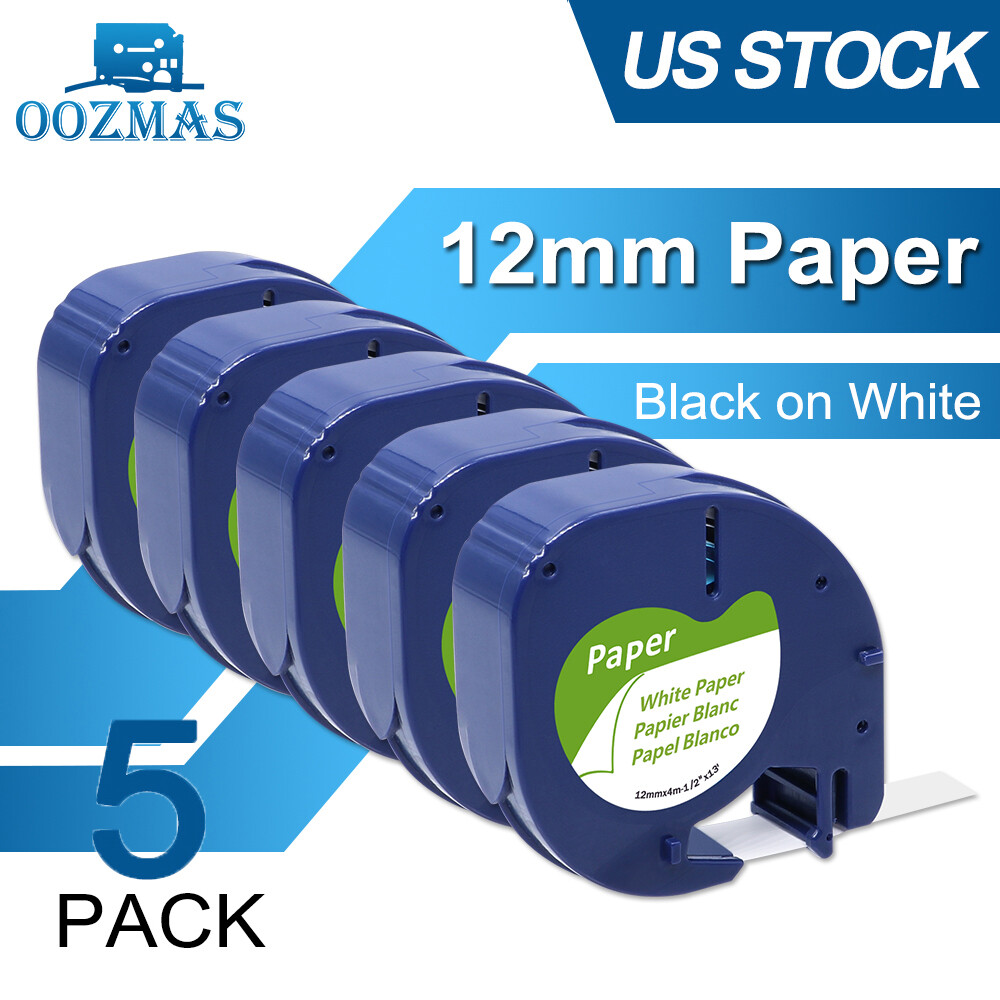 Compatible Dymo LetraTag Refill 91330 White Paper Label Tape 12mm 1/2 LT-100H Compatible Dymo LetraTag Refill 91330 White Paper Label Tape 12mm 1/2 LT-100H
