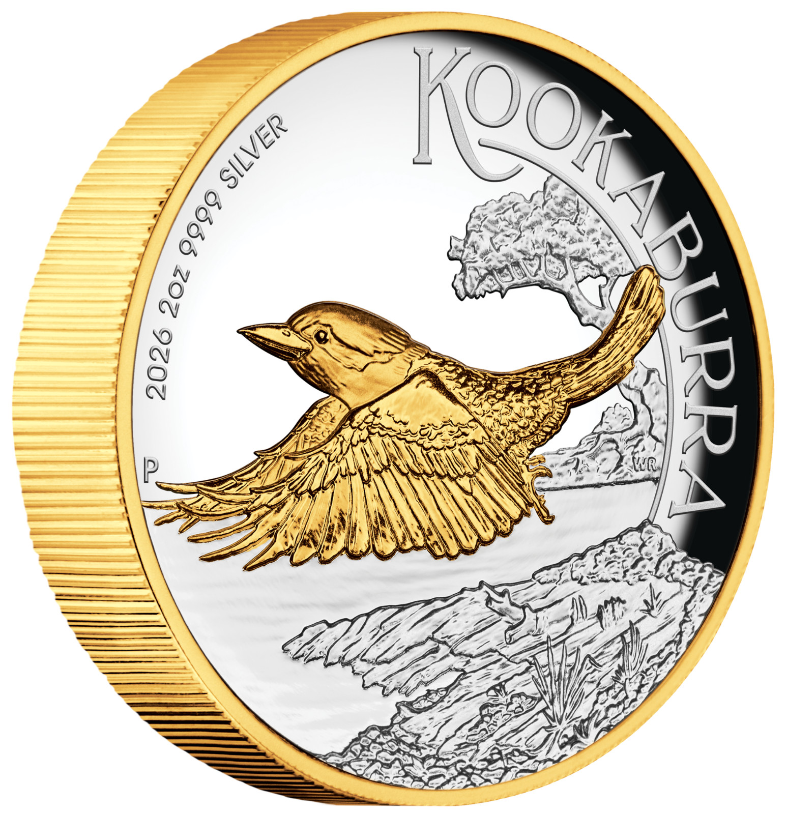 2026 Gilt High Relief Kookaburra 2oz $2 Silver Proof Coin *2000 Mintage*