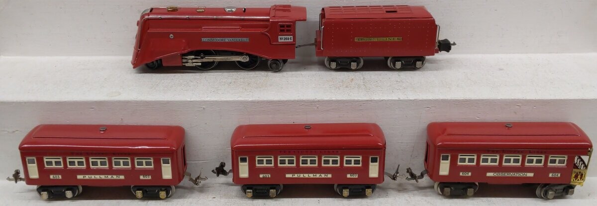 Lionel 278E Vintage O Prewar Red Comet Set - 264E/265W, 604, 603, 603