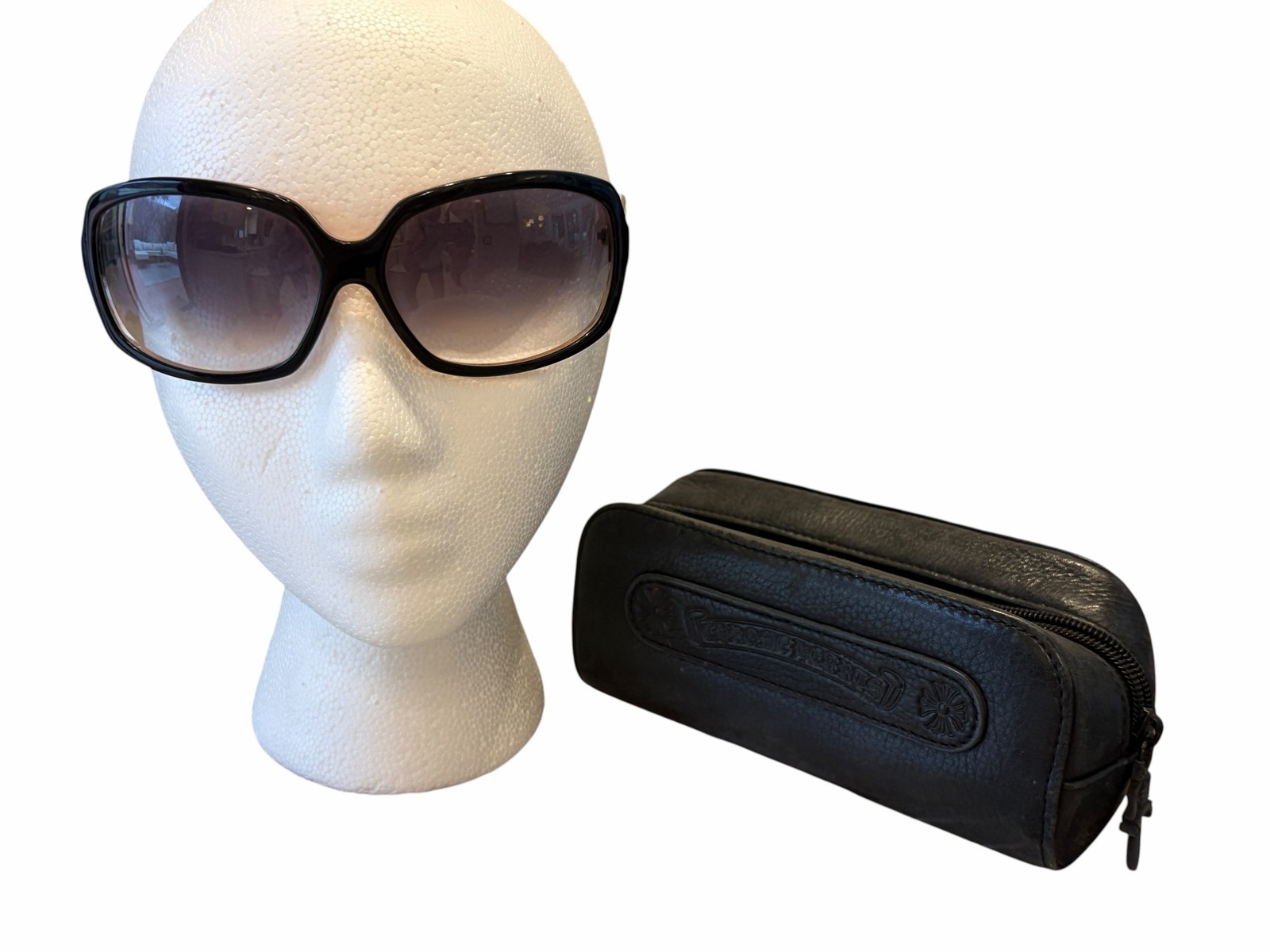 Vintage Chrome Hearts Stargazer Sunglasses with Original Leather Case Vintage Chrome Hearts Stargazer Sunglasses with Original Leather Case