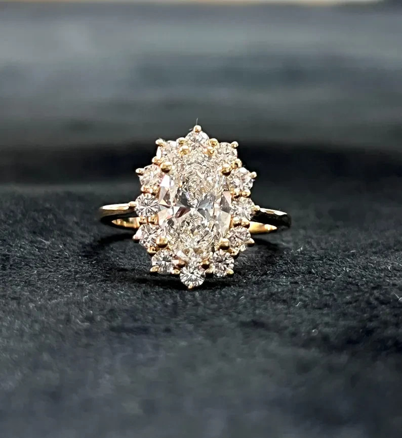 3 Ct Oval Cut Lab Grown Diamond Engagement Ring Gift For Her in Silver 925