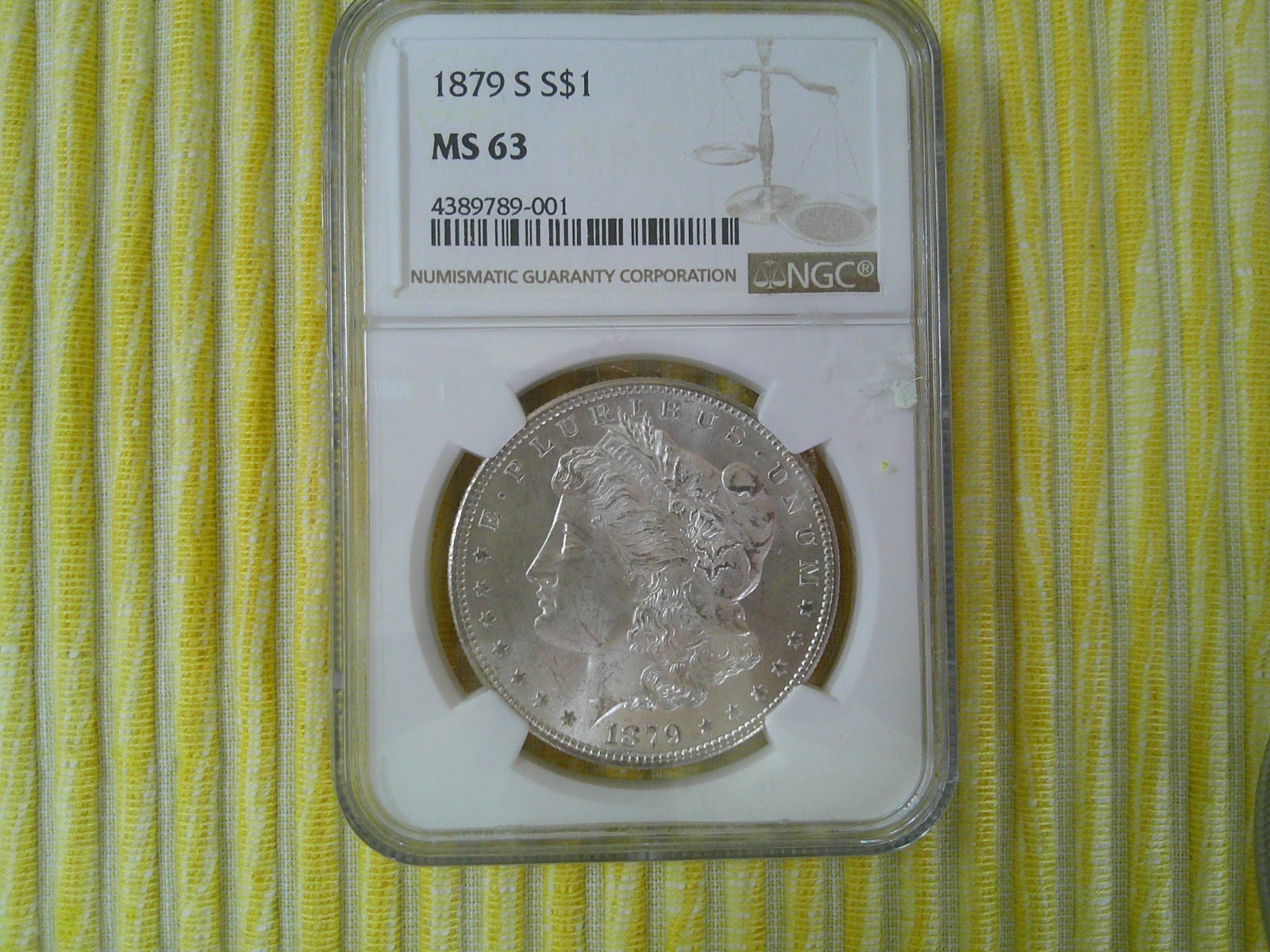 1879-S Morgan Silver Dollar $1 - NGC MS63 - San Fransisco 