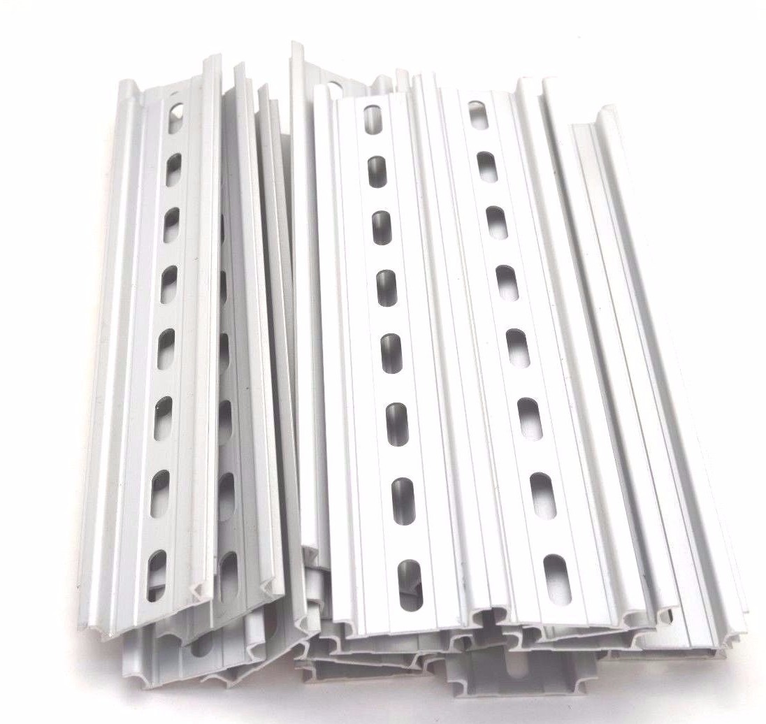 10 Pieces DIN Rail Slotted Aluminum RoHS 8 in. long 35mm 7.5mm 6.67 ft. Total 10 Pieces DIN Rail Slotted Aluminum RoHS 8 in. long 35mm 7.5mm 6.67 ft. Total