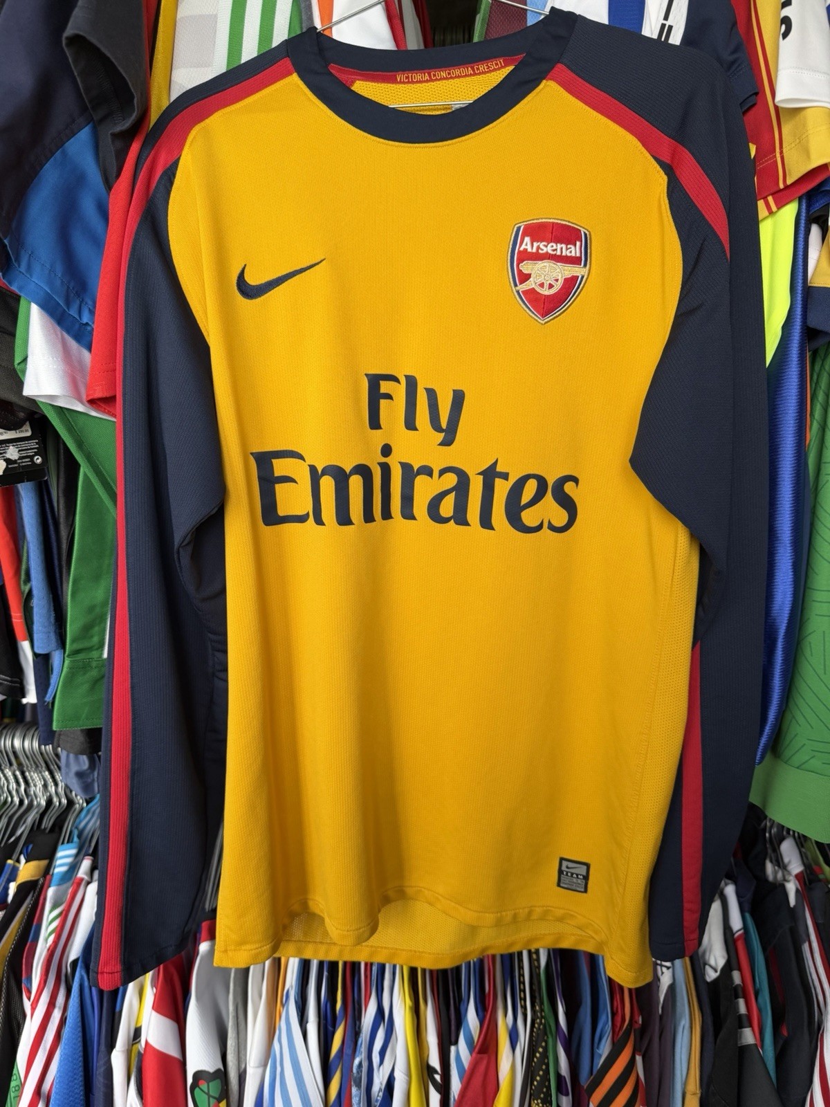 ARSENAL LONDON ENGLAND 2008/2009 PLAYER ISSUE AWAY FOOTBALL SHIRT JERSEY NIKE