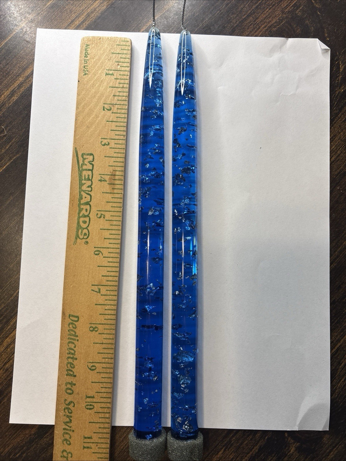 Set of 2 Vintage Lucite Taper Candles Blue with Silver Flakes 11” MCM 1960’s Lot Set of 2 Vintage Lucite Taper Candles Blue with Silver Flakes 11” MCM 1960’s Lot