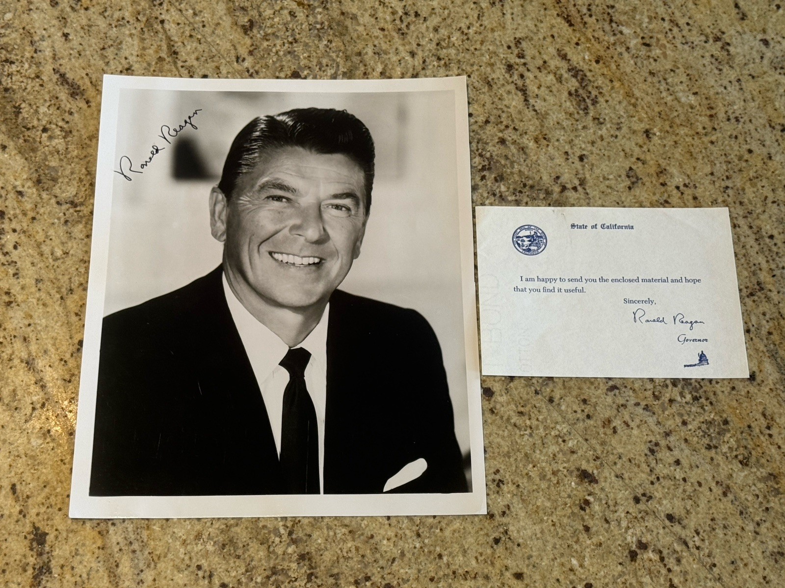 Vintage 1970s Ronald Reagan President SIGNED AUTOGRAPHED 8x10” Photo READ